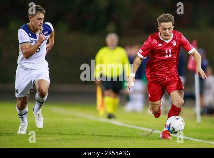 Bloomington, États-Unis. 05th octobre 2022. NYK Sessock (No.11) de l'Université de l'Indiana en action pendant le match de football masculin NCAA entre l'Université de l'Indiana et notre Dame au stade Bill Armstrong. Note finale; Université de l'Indiana 1:0 notre Dame. (Photo de Jeremy Hogan/SOPA Images/Sipa USA) crédit: SIPA USA/Alay Live News Banque D'Images