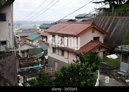 Irago, Aichi, Japon, 2022/24/09 - rues de l'île de Kamishima. Yukio Mishima est resté un mois dans cette maison. L'île est le paramètre de Banque D'Images