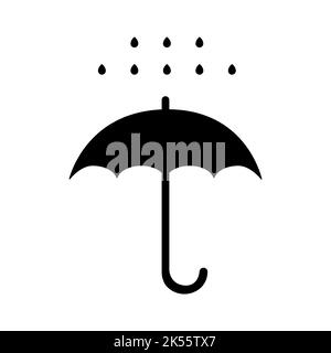 parapluie avec symbole de pluie Illustration de Vecteur