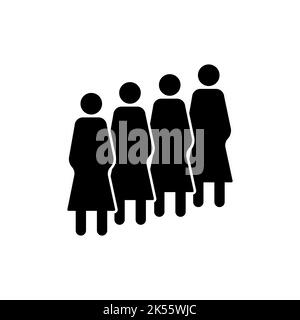 Groupe de quatre femmes icône Illustration de Vecteur