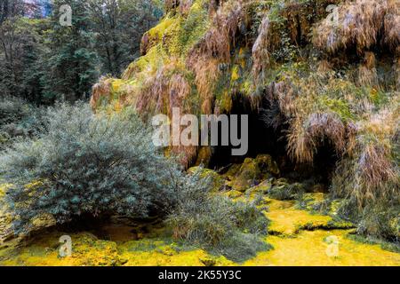 Cascade des Tufs, sans eau due à la sécheresse, parfois appelée Cascade Baume les Messieurs, est une magnifique cascade près de Baume les Messieurs dans la r Banque D'Images