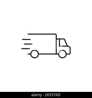 Style de ligne d'icône de voiture de livraison Illustration de Vecteur