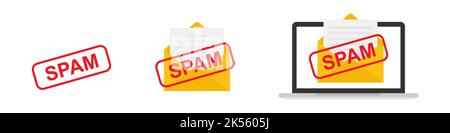 Icône de concept de spam de style plat Illustration de Vecteur