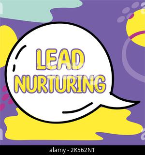 Légende de texte présentant le lead nuring, mot pour la méthode d'établissement d'une relation avec des clients potentiels Banque D'Images