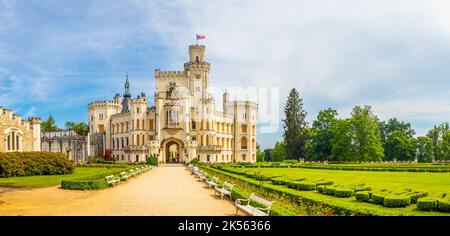 Château de Hluboka, château historique de Hluboka nad Vltavou en Bohême du Sud, République tchèque Banque D'Images