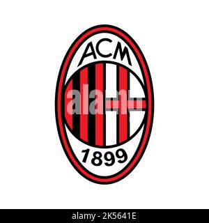 Vinnitsa, Ukraine - 04 octobre 2022 : logo du club de football de Milan italie. Illustration éditoriale vectorielle Illustration de Vecteur