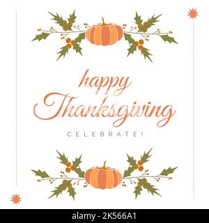 Composition du texte de joyeux Thanksgiving sur les citrouilles Banque D'Images