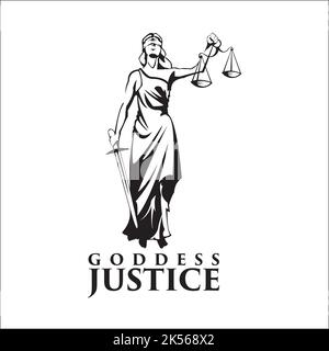 déesse justice / logo exclusif motifs inspiration Illustration de Vecteur