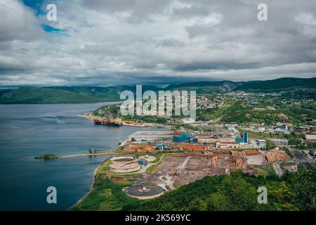 Vue sur Corner Brook depuis le lieu historique national du Capitaine James Cook, Corner Brook (Terre-Neuve-et-Labrador), Canada Banque D'Images