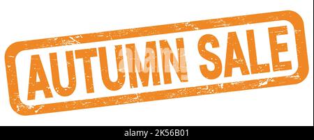 Texte DE LA VENTE D'AUTOMNE inscrit sur l'enseigne rectangulaire orange. Banque D'Images