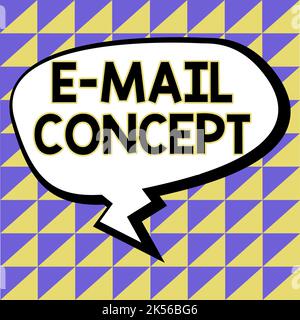 Affiche affichant le concept d'e-mail, Word pour la séquence des efforts de marketing pour atteindre le client par e-mail Banque D'Images