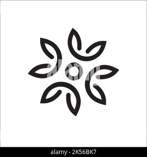 icône en forme de fleur circulaire / logo exclusif inspiré Illustration de Vecteur