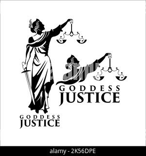 déesse justice / logo exclusif motifs inspiration Illustration de Vecteur