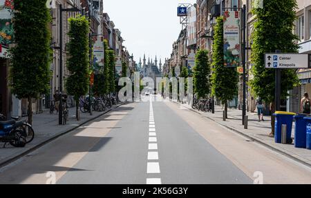 Louvain, Brabant flamand - Belgique - 06 20 2021 Avenue vers la vieille ville Banque D'Images