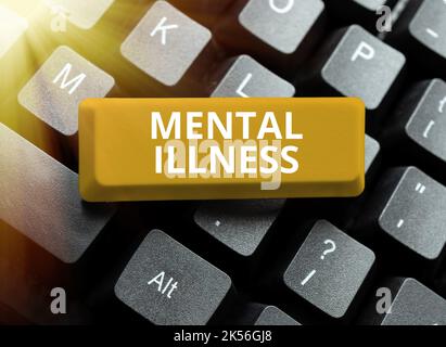 Texte d'écriture maladie mentale, mot pour la condition de la personne tenir compte de leur bien-être psychologique Banque D'Images