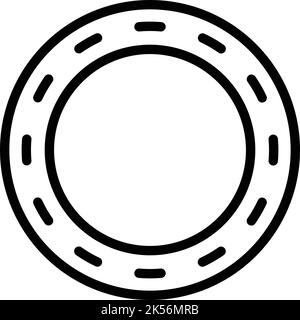 Encerclez le vecteur de contour de l'icône de circuit. Vue de dessus. Début de la finition Illustration de Vecteur