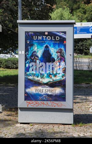 CLUJ-NAPOCA, TRANSYLVANIE, ROUMANIE - 21 AOÛT 2018 : affiche du festival incalculable sur 21 août 2018 à Cluj-Napoca. Banque D'Images