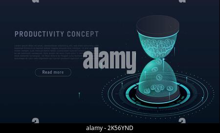 Concept futuriste de la productivité Illustration de Vecteur