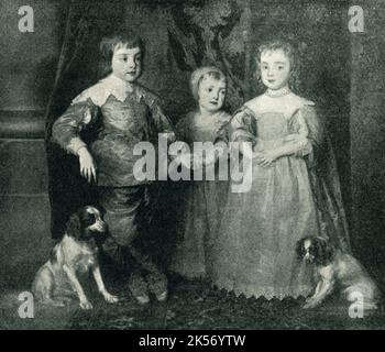 Enfants de Charles Ier d'Angleterre par Van Dyck 17th siècle Banque D'Images