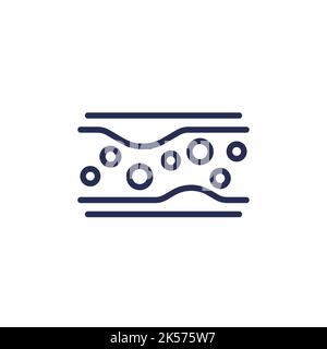 cholestérol dans le sang, icône de la ligne artérielle Illustration de Vecteur