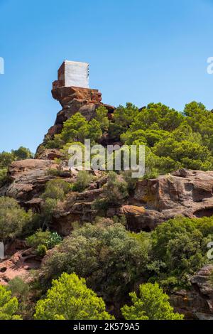 Espagne, Catalogne, Costa Daurada, Mont-Roig del Camp, Ermita de Mare de Deu de la Roca peint par Joan Miró Banque D'Images