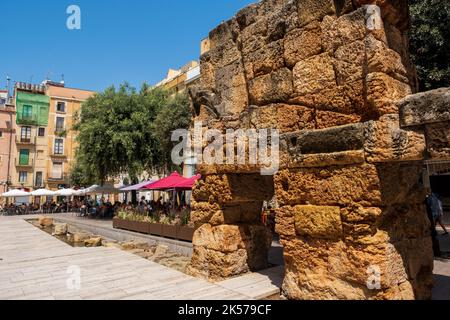 Espagne, Catalogne, Costa Daurada, Tarragone, Plaza del Forum, complexe archéologique de Tarragone, classé au patrimoine mondial de l'UNESCO Banque D'Images