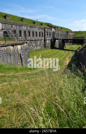 France, territoire de Belfort, Vezelois, fort d'Ordener construit entre 1883 et 1886, l'entrée Banque D'Images