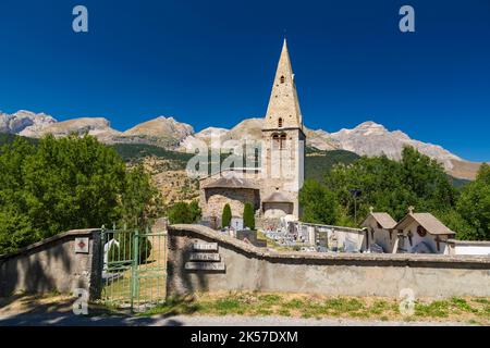 France, Hautes Alpes, (05) massif du Dévoluy, Dévoluy, Saint-Disdier, chapelle de Gicon appelée Église mère Banque D'Images