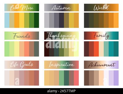 Palette de couleurs tendance - automne, pour application, page, illustration, dégradés de vecteur de chute. Illustration de Vecteur