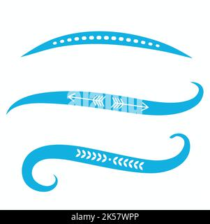 Boucles de bain bleues avec logo Swoosh Vector accent Line Work Illustration de Vecteur