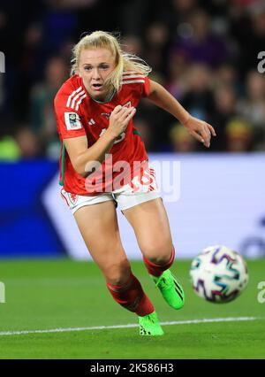 Ceri Holland du pays de Galles lors du match de la coupe du monde des femmes de la FIFA au stade de Cardiff City, au pays de Galles. Date de la photo: Jeudi 6 octobre 2022. Banque D'Images