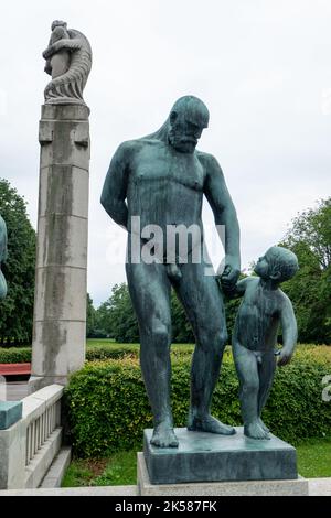 Sculptures au parc Vigeland à Oslo, Norvège Banque D'Images