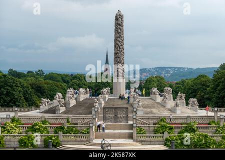 Sculptures au parc Vigeland à Oslo, Norvège Banque D'Images