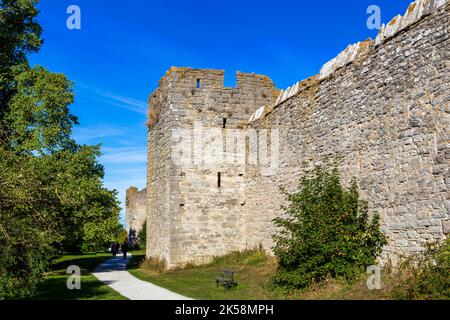 Murs de la ville de Visby, Gotland, Suède Banque D'Images