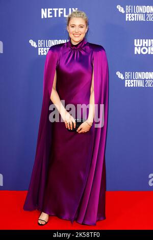 Londres, Royaume-Uni, 06/10/2022, Greta Gerwig participe à la première britannique de White Noise lors du BFI London film Festival 66th Banque D'Images