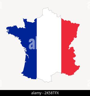 France carte drapeau clipart, vecteur d'illustration de géographie. Illustration de Vecteur