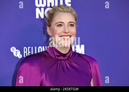 Londres, Royaume-Uni, 06/10/2022, Greta Gerwig participe à la première britannique de White Noise lors du BFI London film Festival 66th Banque D'Images