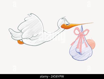 Autocollant pour bébé tempête volant, vecteur d'illustration d'animal. Illustration de Vecteur