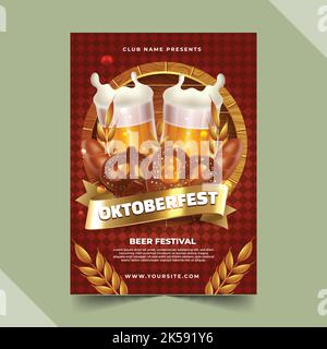 oktoberfest modèle d'affiche réaliste illustration de la conception vectorielle Illustration de Vecteur