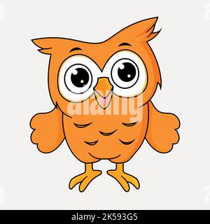 Mignon hibou clipart, animal dessin animé vecteur d'illustration. Illustration de Vecteur