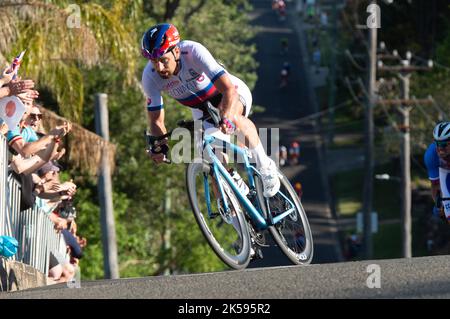 Trois fois champion du monde Peter Sagan de Slovaquie lors des Championnats du monde de cyclisme sur route UCI 2022 à Wollongong, en Australie. Banque D'Images