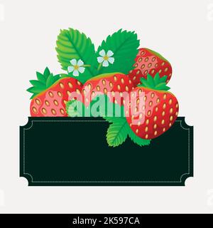 Cadre de fraises à clipart, vecteur d'illustration des fruits. Illustration de Vecteur