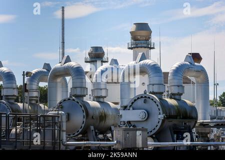 03.08.2022, Allemagne, Rhénanie-du-Nord-Westphalie, Werne - Compressor stade et station de pompage pour le gaz naturel. Open Grid Europe, station Werne. L'OGE Banque D'Images