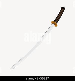 Clipart d'épée de Katana, vecteur d'illustration d'arme. Illustration de Vecteur