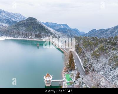 Scène de neige d'hiver dans la région panoramique du parc national de Lushan/Mountain lu 5A, ville de Jiujiang, province de Jiangxi Banque D'Images