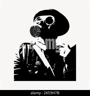 Soldat avec masque de gaz illustration clipart vecteur. Illustration de Vecteur