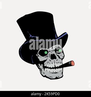Clipart de cigare de crâne, dessin du vecteur d'illustration. Illustration de Vecteur