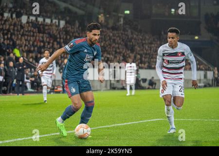 Herning, Danemark. 06th octobre 2022. Alireza Jahanbakhsh (7) de Feyenoord vu pendant le match de l'UEFA Europa League entre le FC Midtjylland et le Feyenoord à l'arène MCH à Herning. (Crédit photo : Gonzales photo/Alamy Live News Banque D'Images