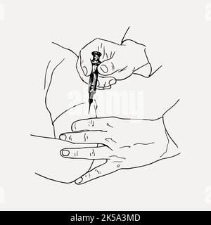 Injection clipart, vecteur d'illustration de l'état de santé. Illustration de Vecteur