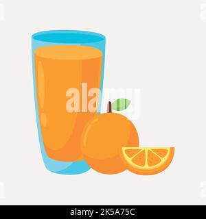 Clipart de jus d'orange, vecteur d'illustration de boisson. Illustration de Vecteur